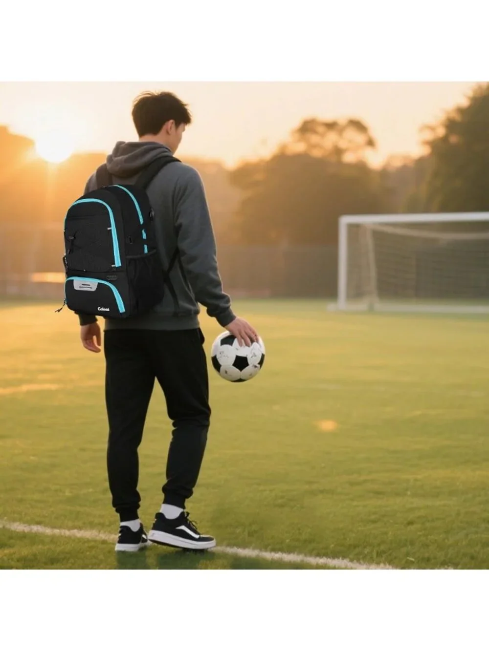 Versatile 30L Sports Backpack with Ball Compartment & Ventilated Shoe Pocket for
